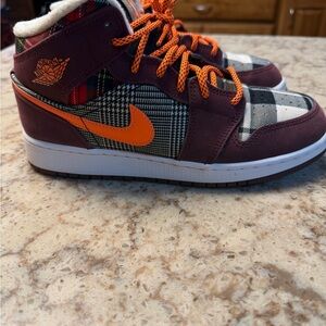 Air Jordan 1 Mid SE PS 'Plaid